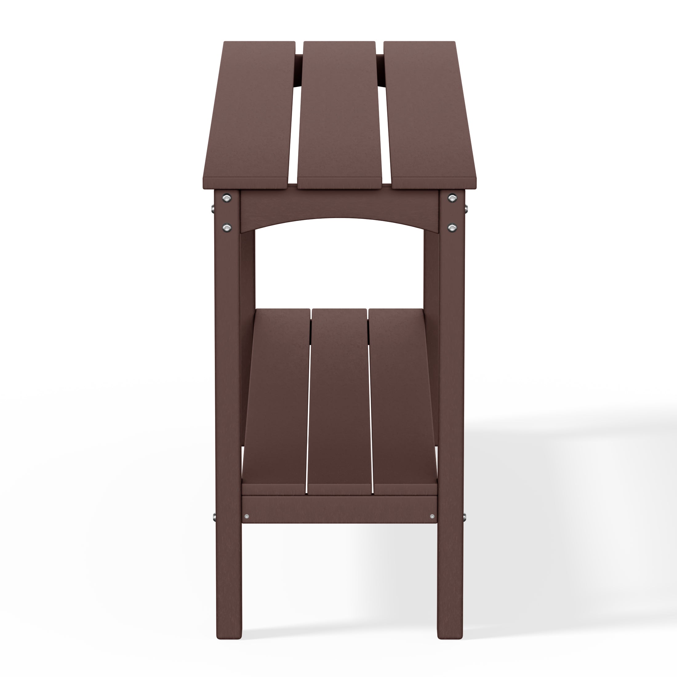 Malibu 55" Outdoor Patio HDPE Adirondack 2-Tier Shelf Console Table