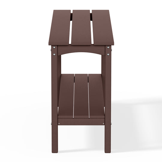 Malibu 55" Outdoor Patio HDPE Adirondack 2-Tier Shelf Console Table