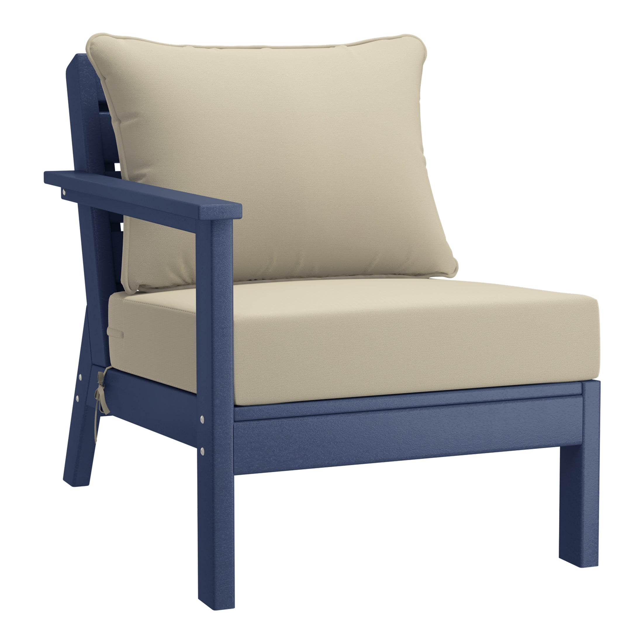 Avalon Outdoor 6-Piece Modular Sectional Patio Furniture Sofa Set in Navy Blue Frame