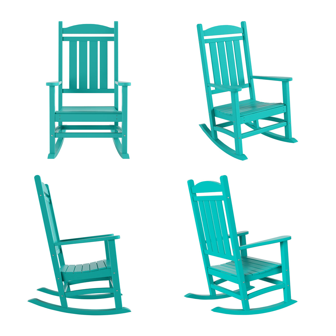 Malibu Outdoor Patio Poly Classic Porch Rocking Chair (Set of 4)