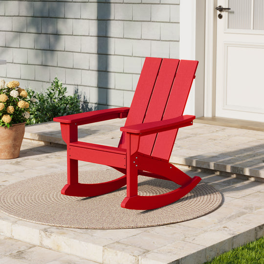Ashore Outdoor Patio Modern Adirondack Rocking Chair
