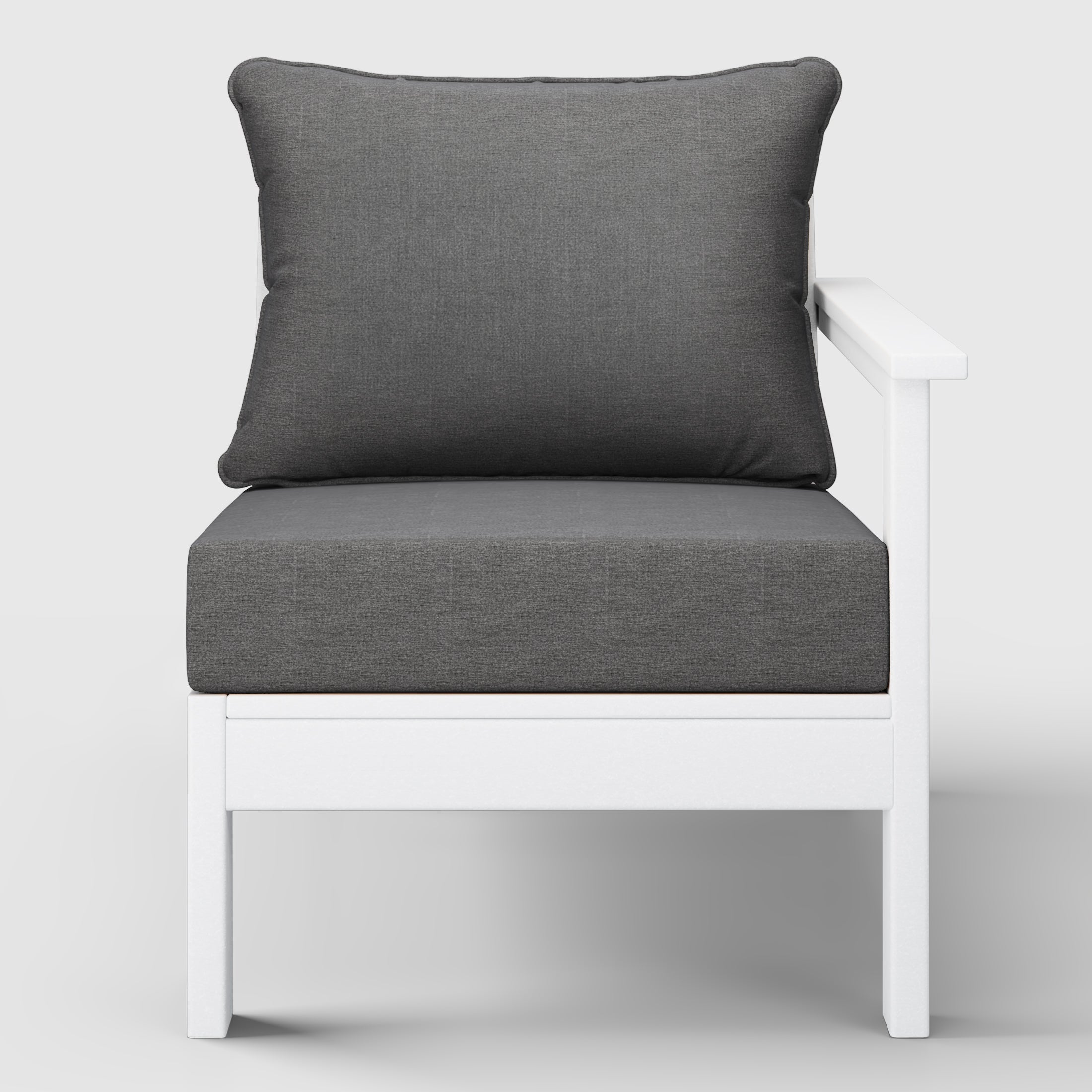 Avalon Outdoor Patio HDPE Right Arm Sectional Corner Club Chair with Patio Cushions
