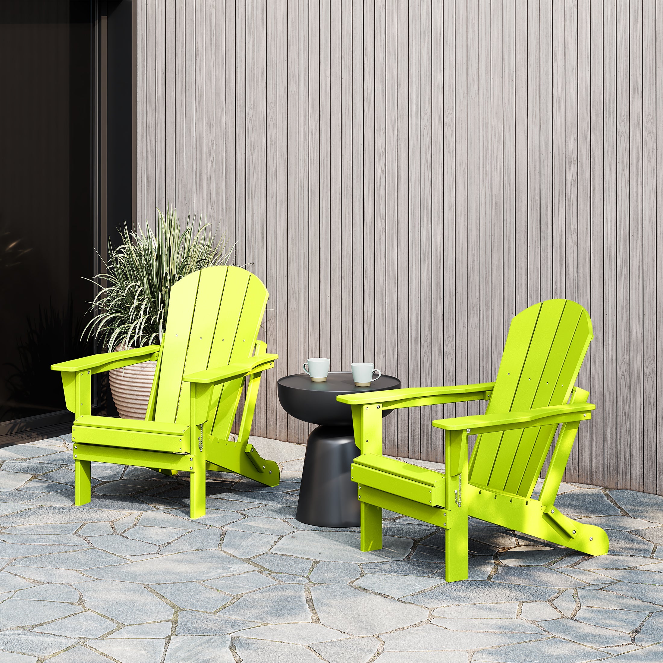 Malibu outdoor folding Poly Adirondack chair (Set of 2)