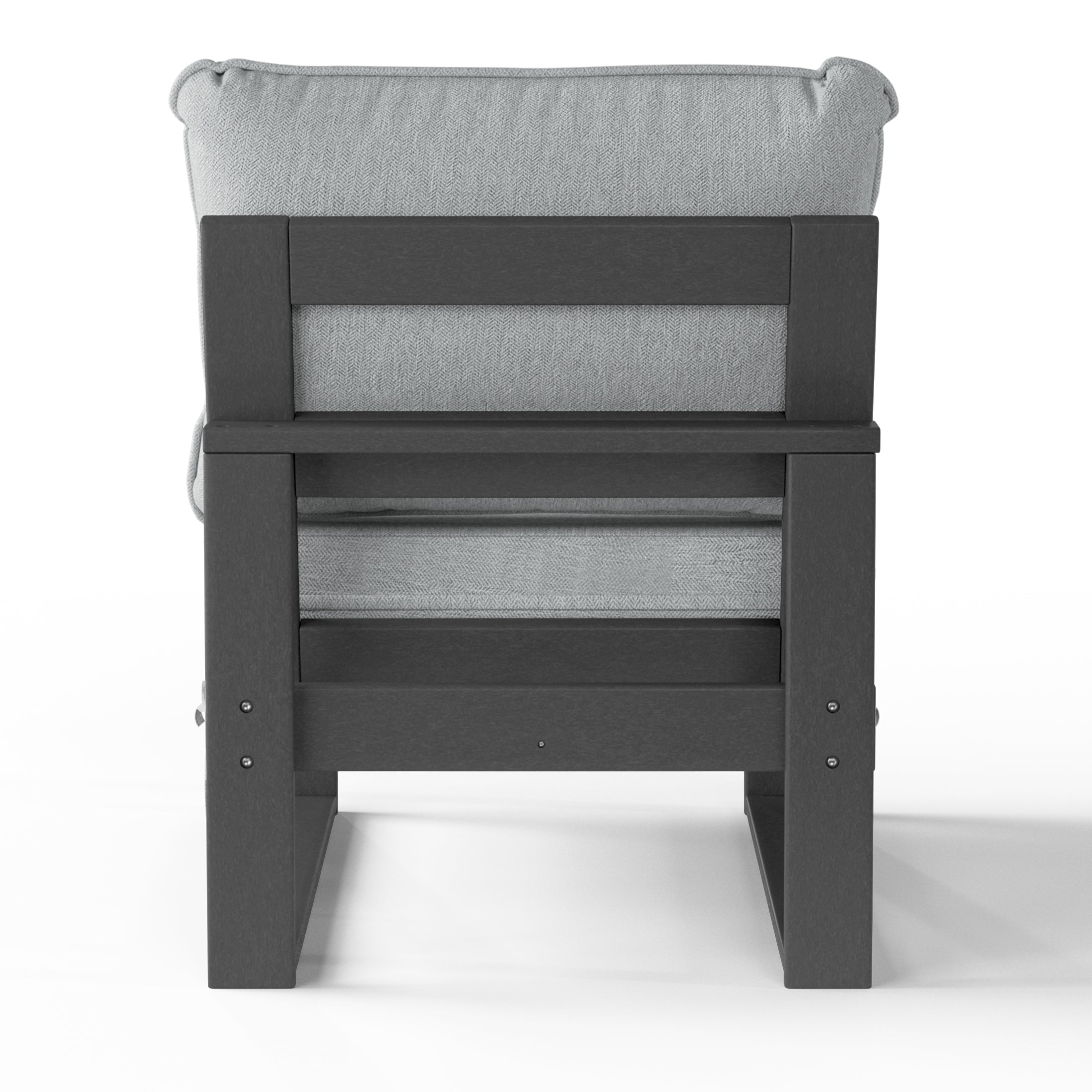 Montara Outdoor HDPE Sectional Armless Chair with Water-Proof Patio Cushions