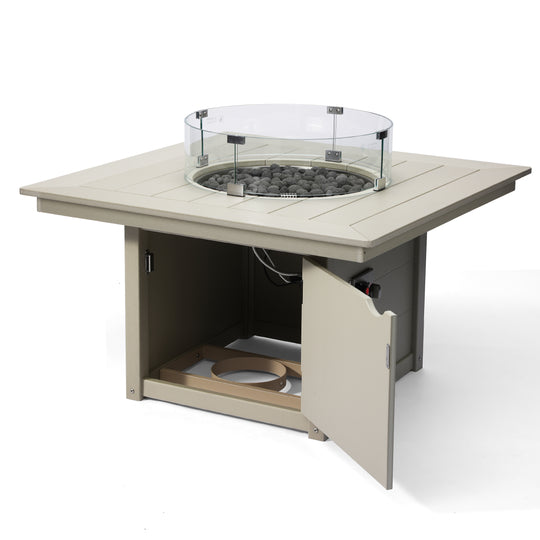 Helios 42" Modern Outdoor Patio Propane Square Fire Pit Table