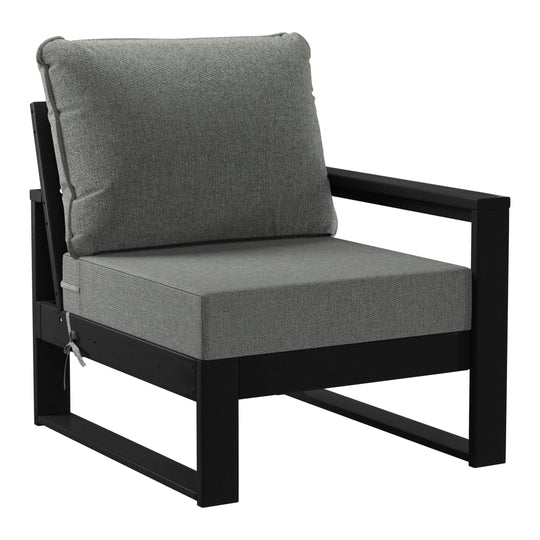 Montara 8-Piece Modern HDPE Outdoor Patio Furniture Conversation Set with Coffee Table and Ottomans