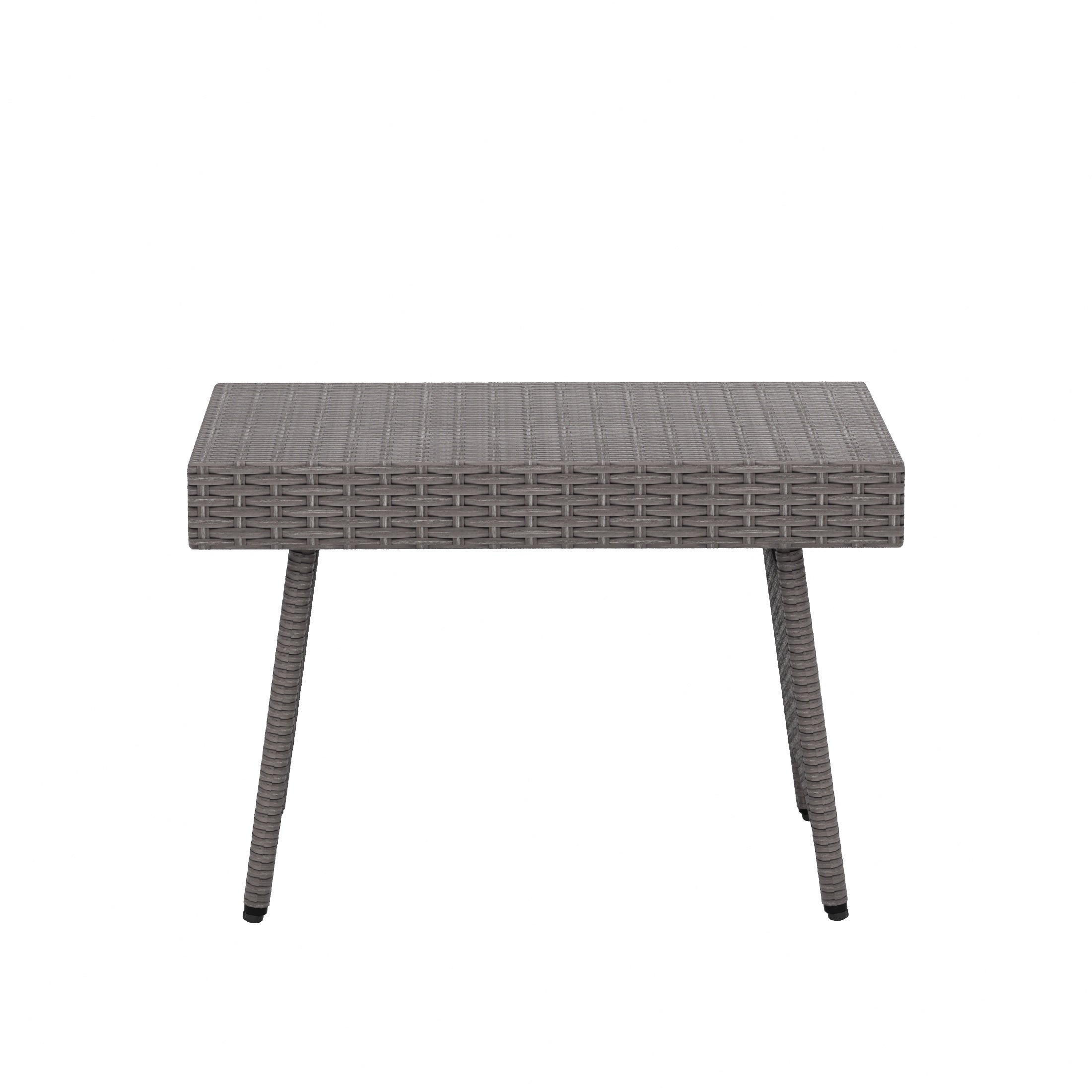 Coastal Plastic Rattan Wicker Outdoor Patio Folding Side Table