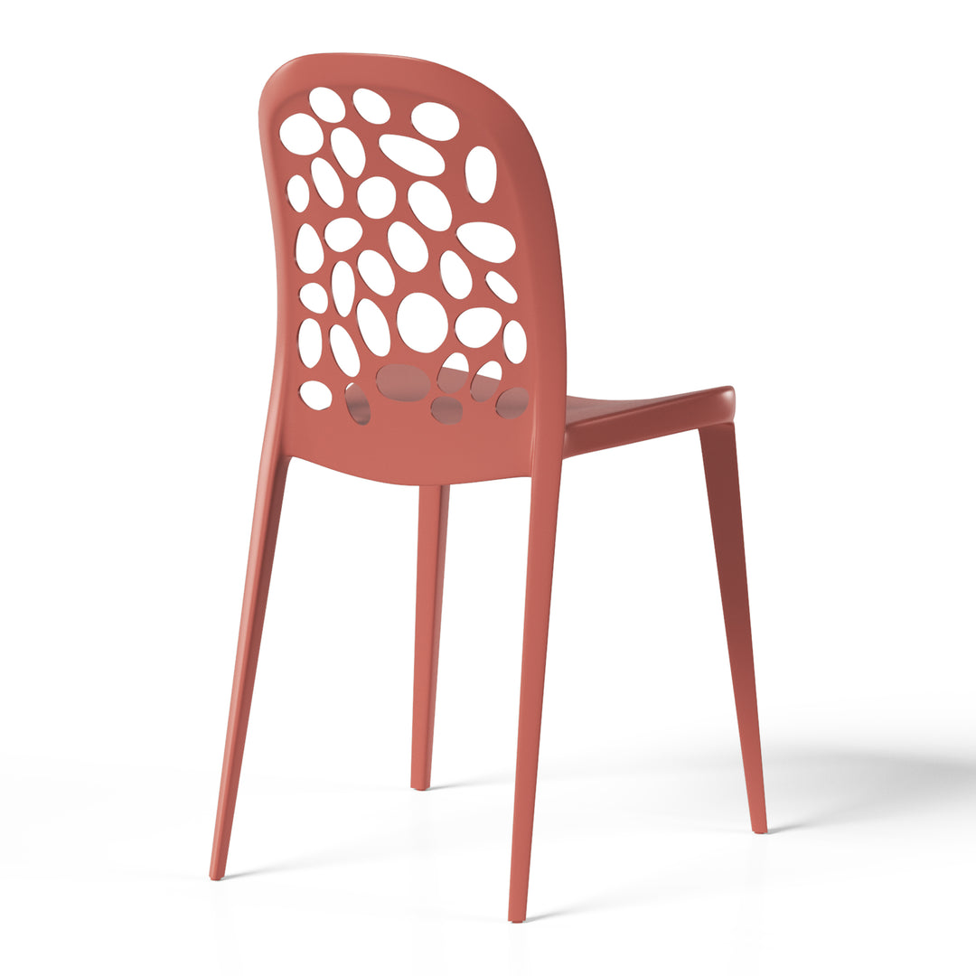 Playa Outdoor Modern Stackable Patio Dining Chairs (Set of 2)
