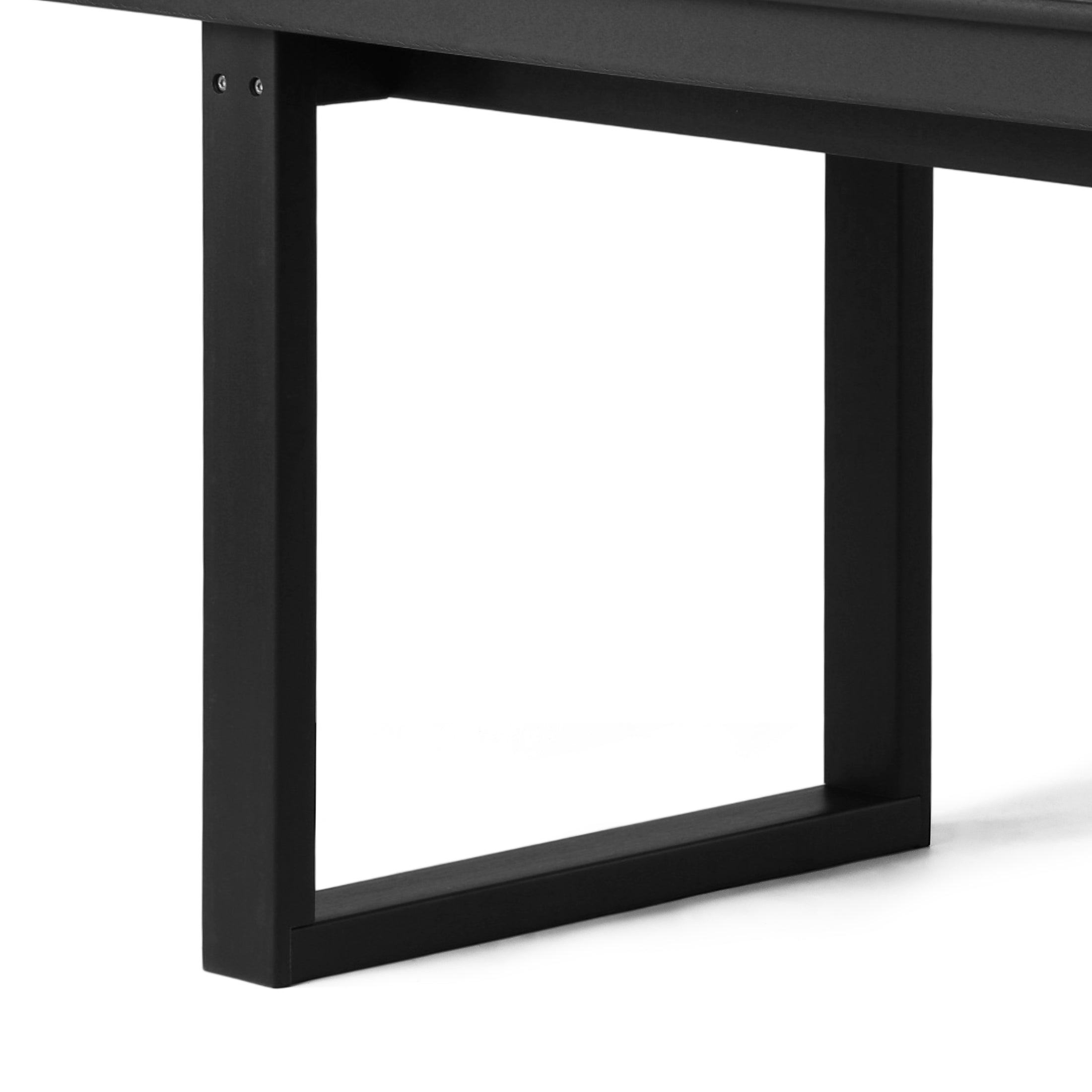 Paloma 68" Outdoor HDPE Modern Rectangular Patio Dining Table With Umbrella Hole