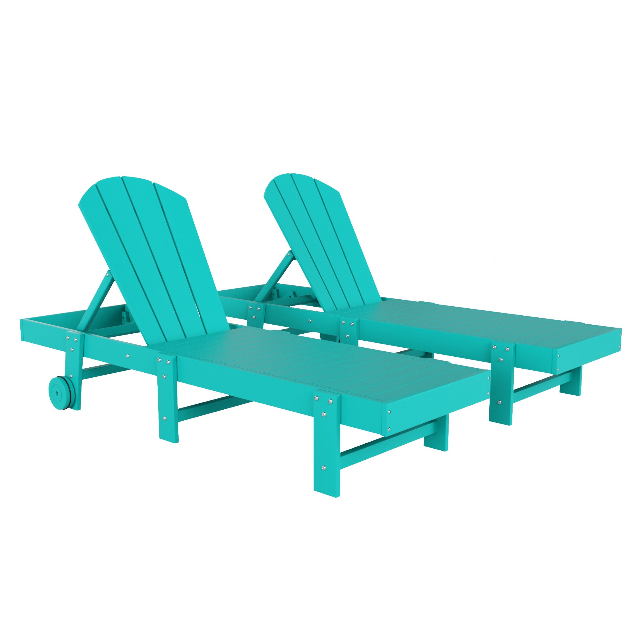 Malibu Adirondack Poly Reclining Chaise Lounge With Wheels (Set Of 2)