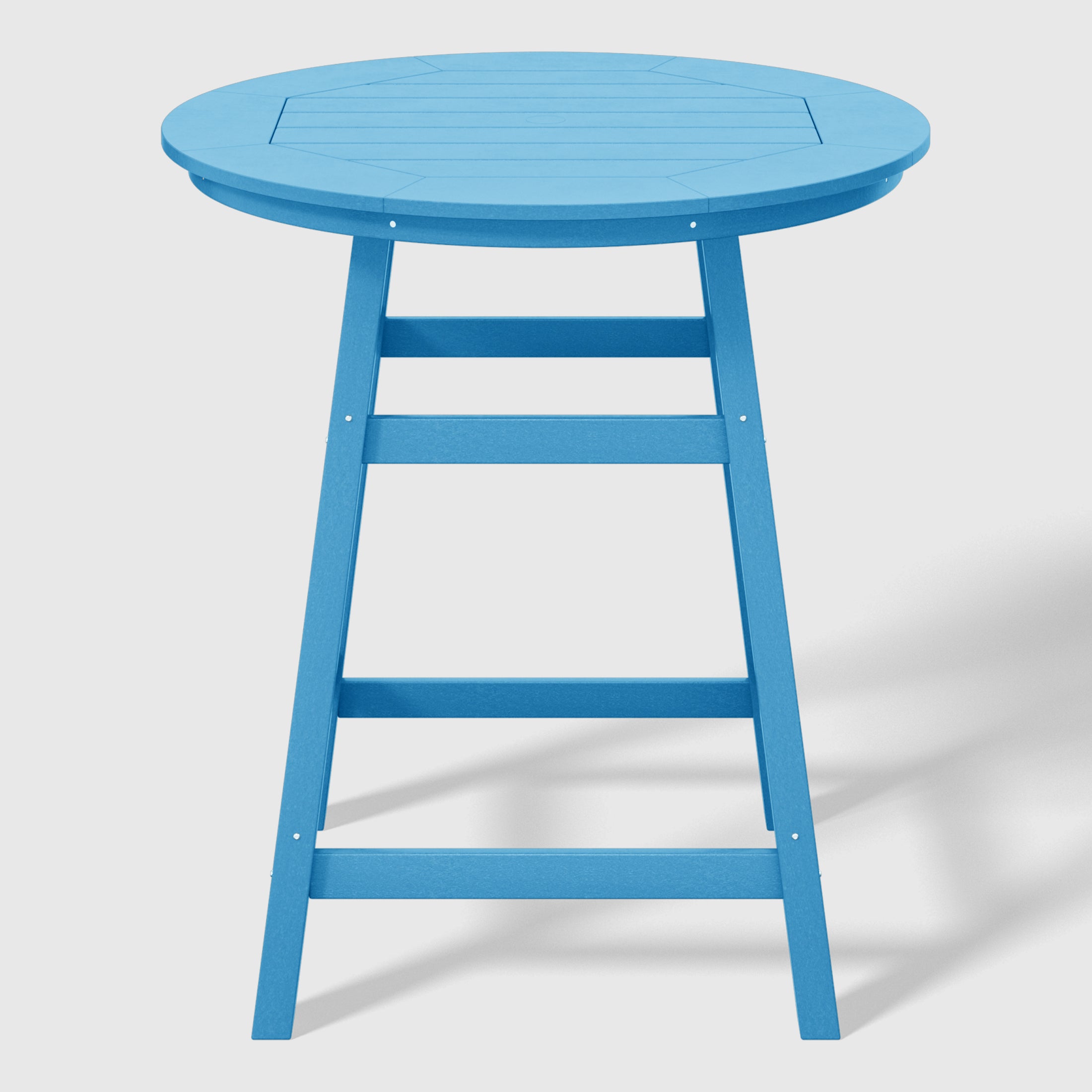 Malibu 5-Piece HDPE Outdoor Patio Dining Bar Bistro Table Set with Counter High Round Bar Stools