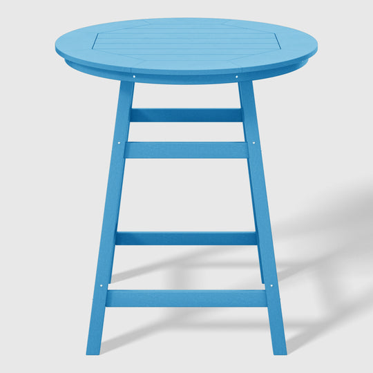 Malibu 5-Piece HDPE Outdoor Patio Dining Bar Bistro Table Set with Counter High Round Bar Stools