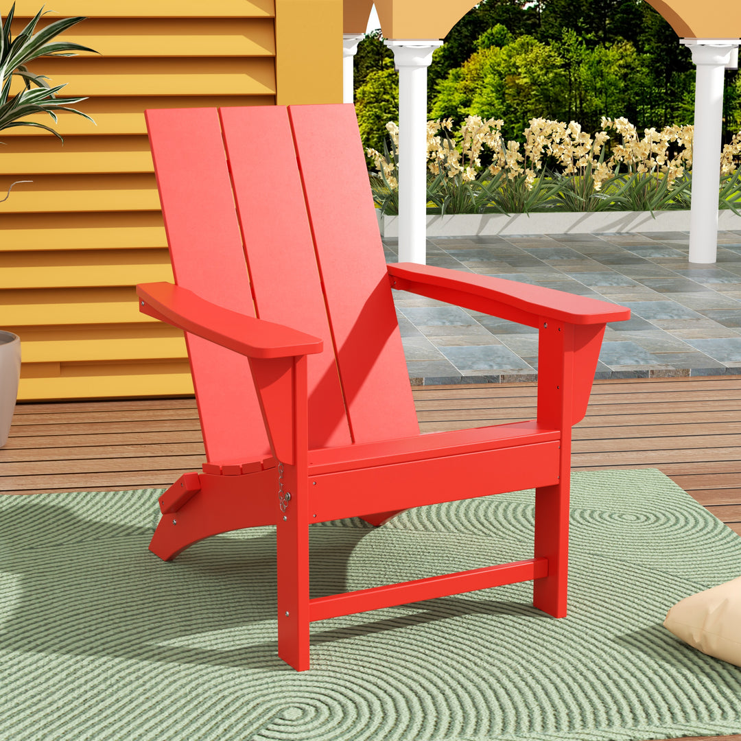 Ashore HDPE Modern Outdoor Patio Folding Adirondack Chair