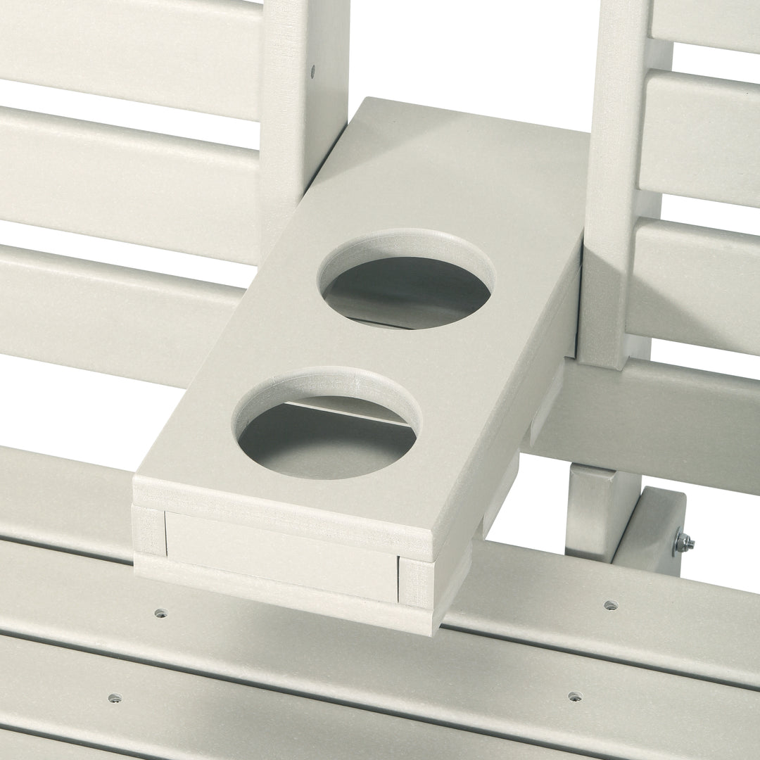 St Charles Outdoor HDPE 54" Front Hanging Porch Swing Bench With Cupholders