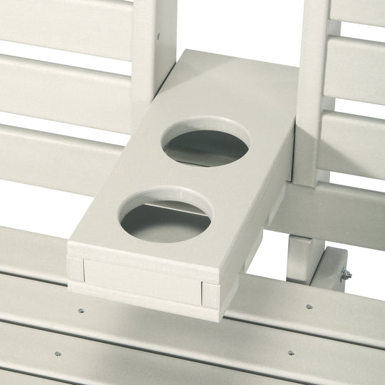 St Charles Outdoor HDPE 54" Front Hanging Porch Swing Bench With Cupholders