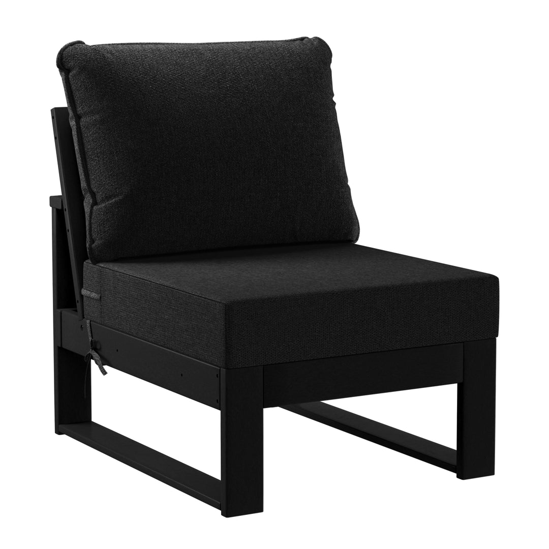 Montara Outdoor HDPE All-Weather Modern Deep Seating Patio Sofa with Waterproof Cushions