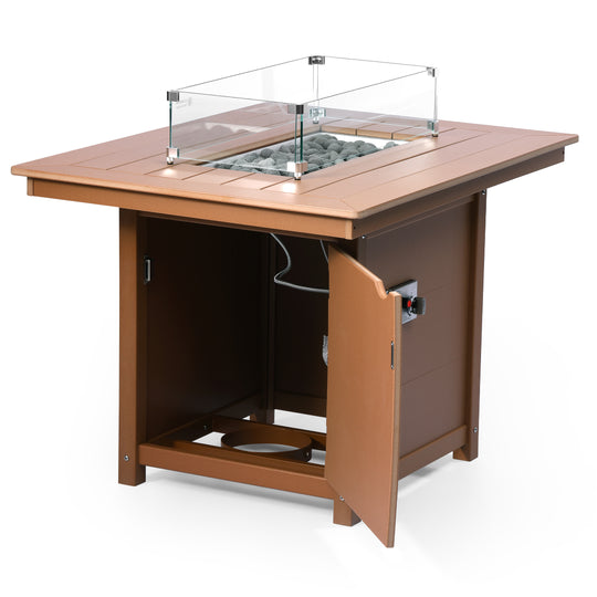 Helios 46" Modern Outdoor Patio Gas Propane Rectangular Fire Pit Table