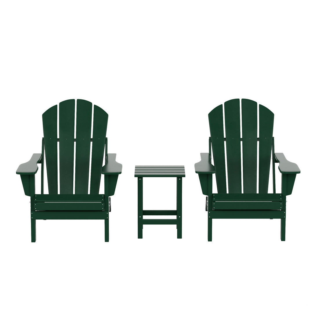 Malibu Westintrends 3-Piece set Outdoor / Patio Poly Adirondack chair set with a side table ( 2 seater )