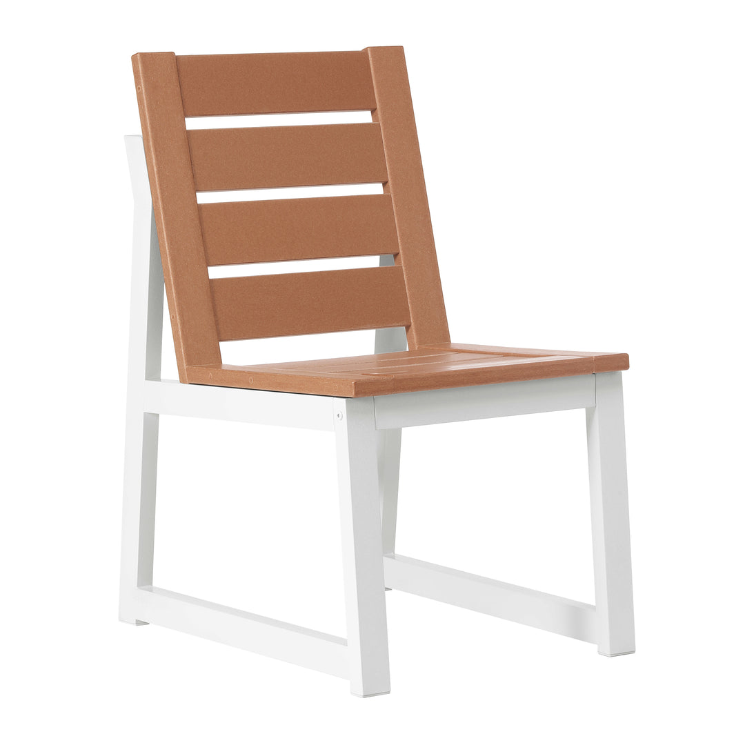 Cape May 9-Piece HDPE Outdoor Furniture Patio Dining Table With Umbrella Hole and Chairs Set For 8