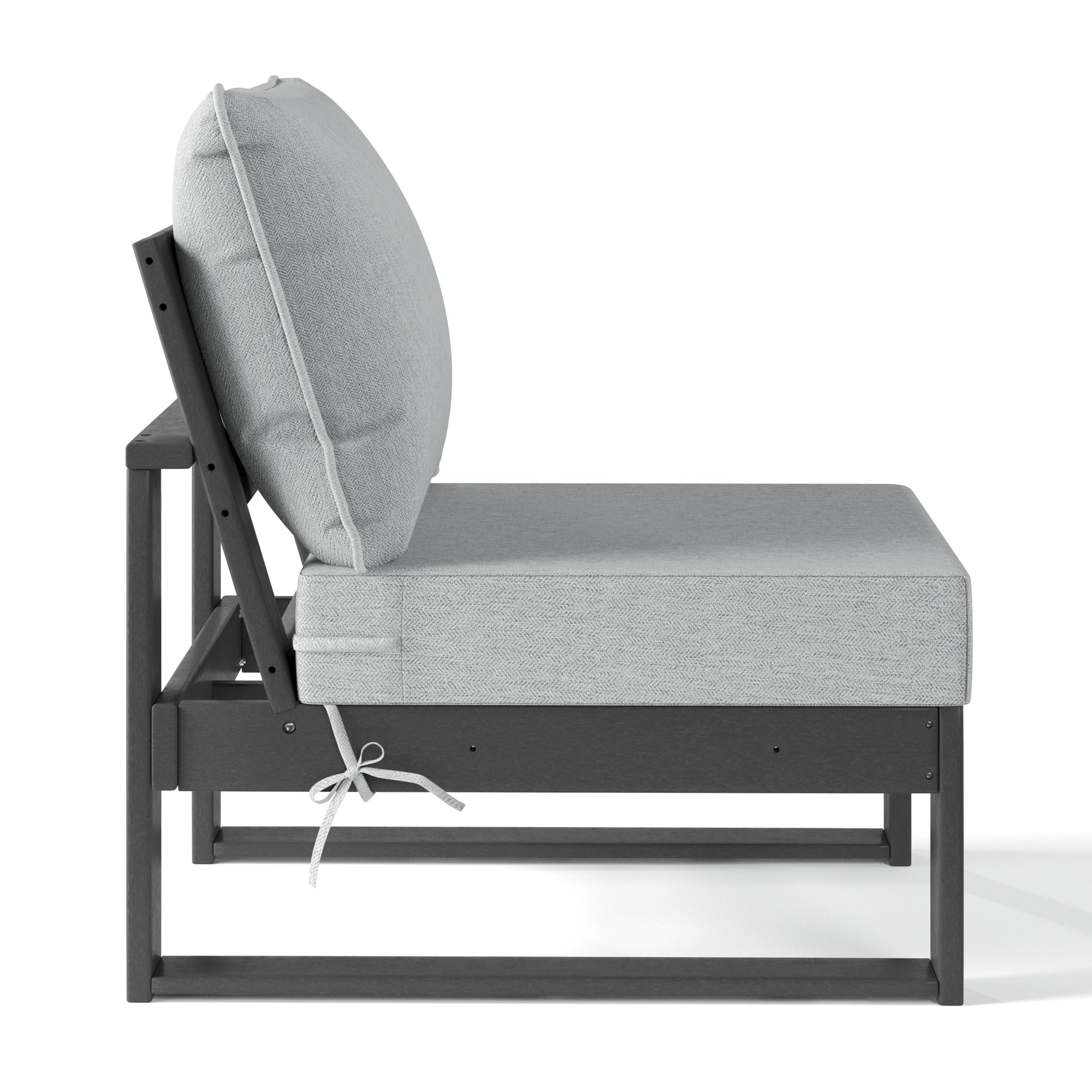Montara Outdoor HDPE Sectional Armless Chair with Water-Proof Patio Cushions