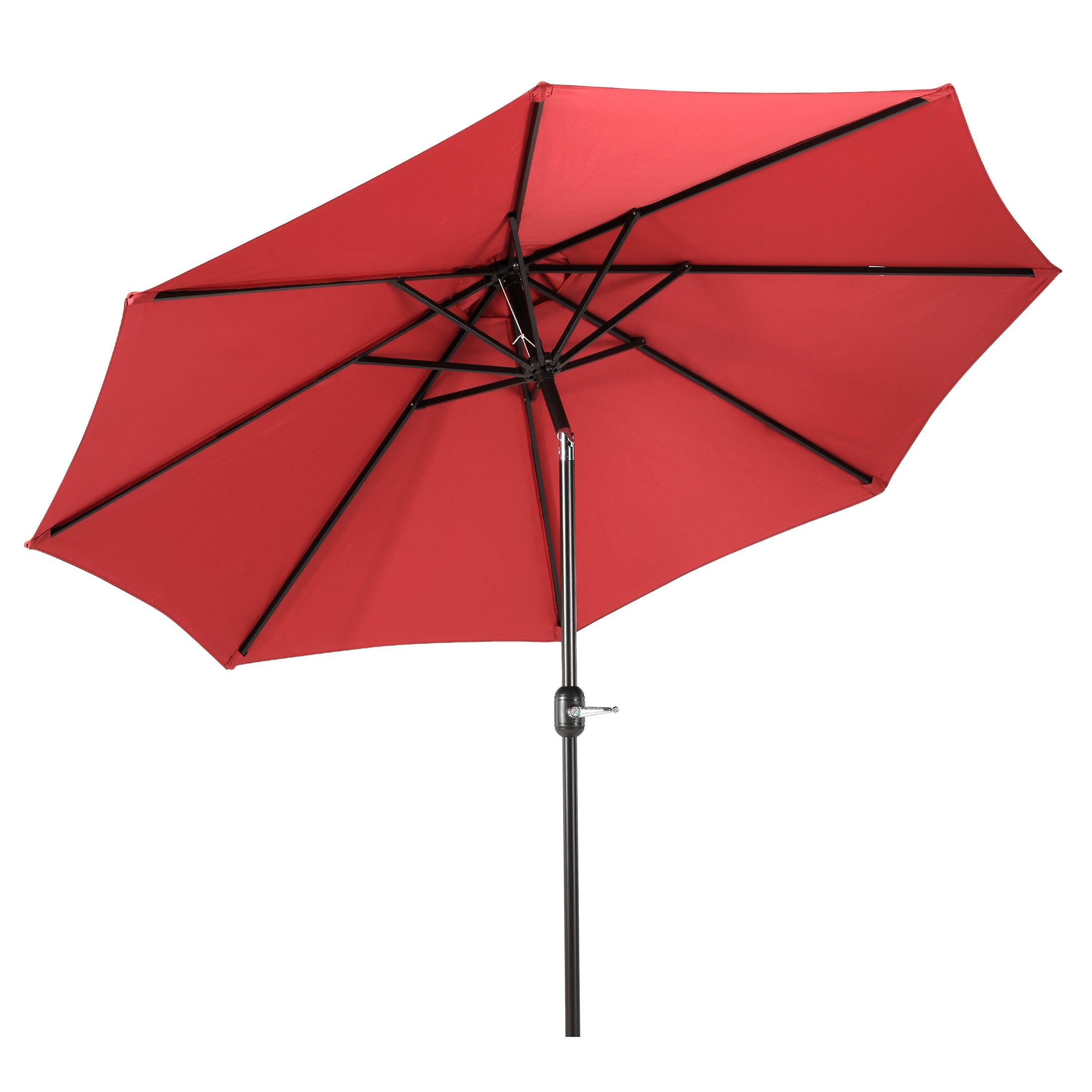 Paolo 9 ft. Patio Table Umbrella with Bronze color round free standing weight base kit