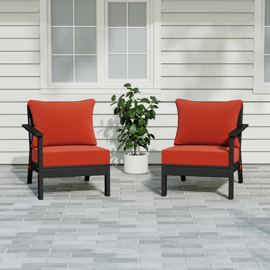 Avalon Outdoor Patio HDPE Loveseat Sofa with Patio Cushions