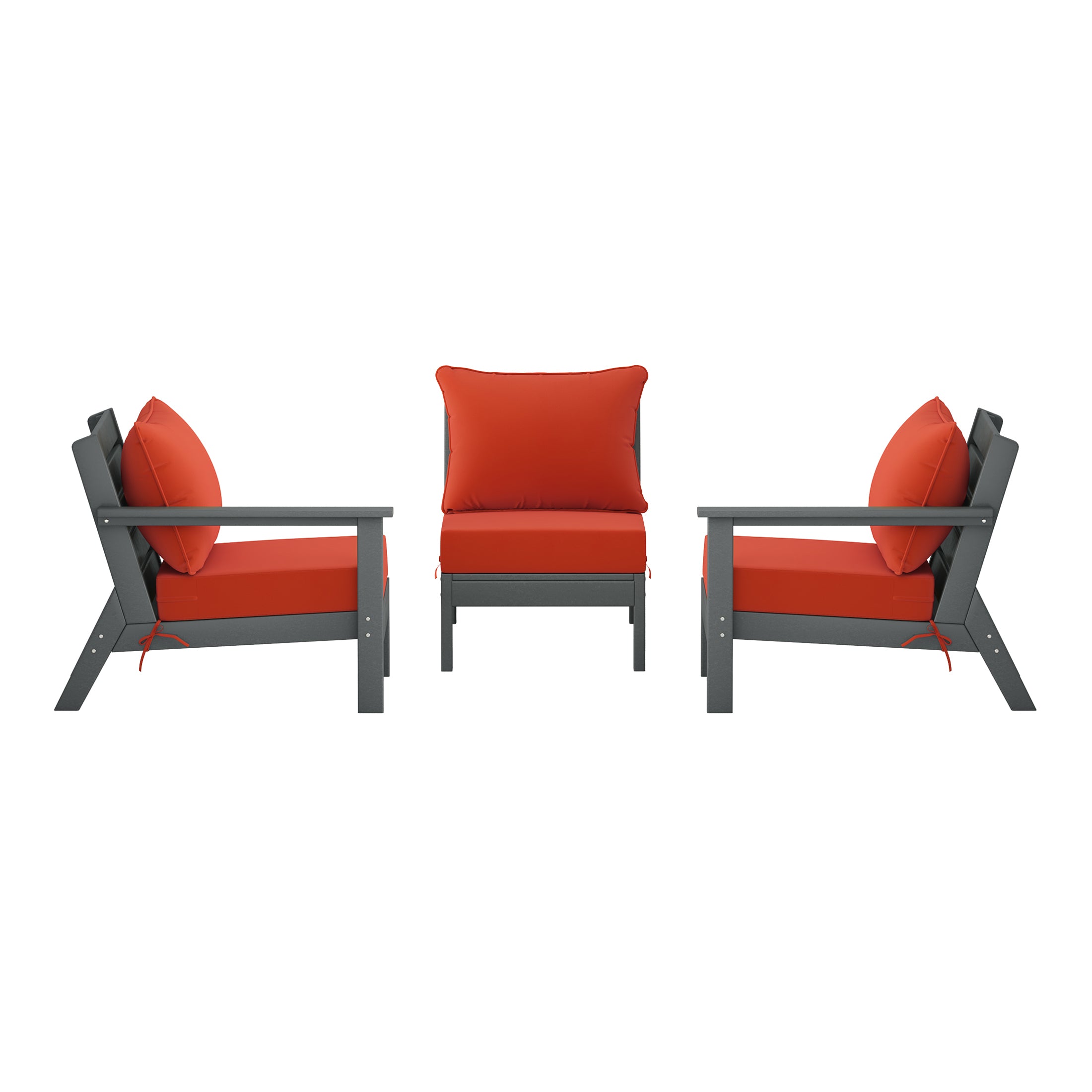 Avalon Outdoor Patio HDPE Sectional Sofa with Patio Cushions