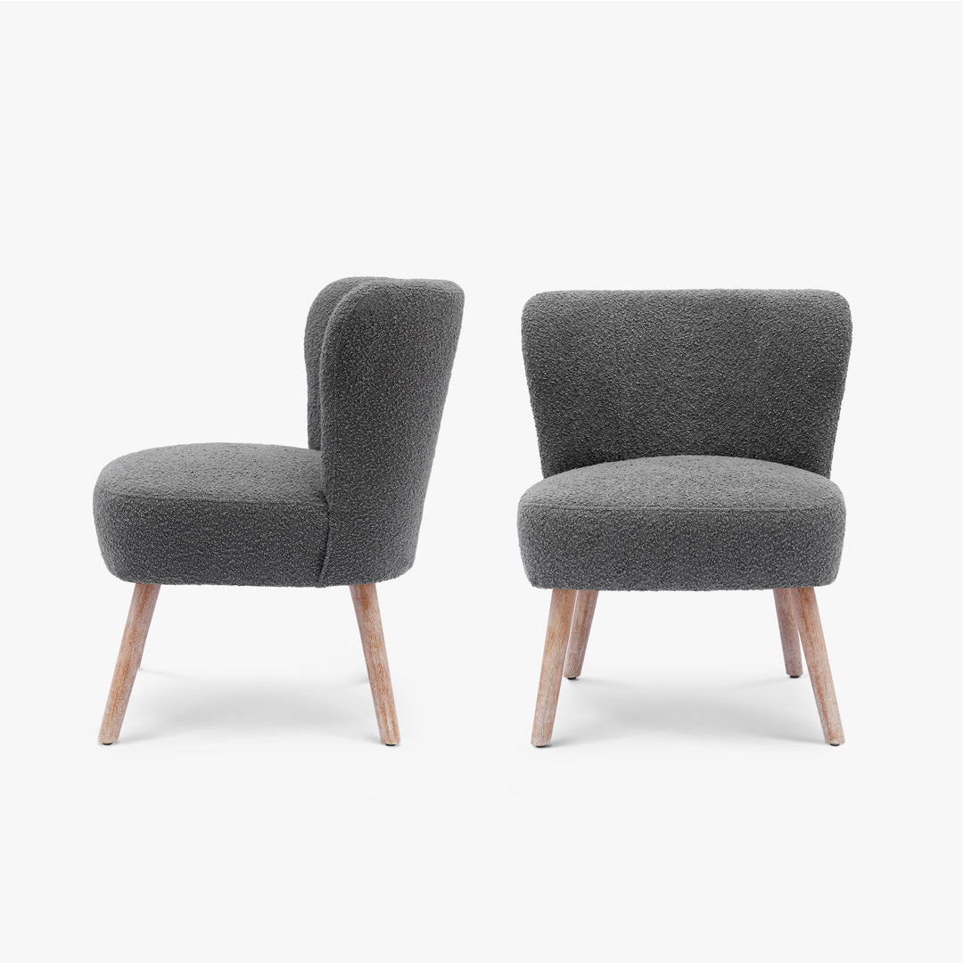 Genevieve 25" Wide Upholstered Boucle Accent Chairs Set of Two
