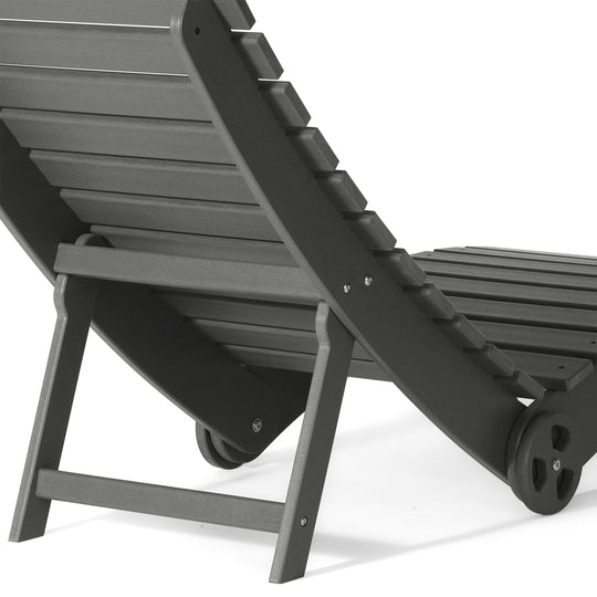 Outdoor HDPE In-Pool Patio Chaise Lounge Chair With Wheels