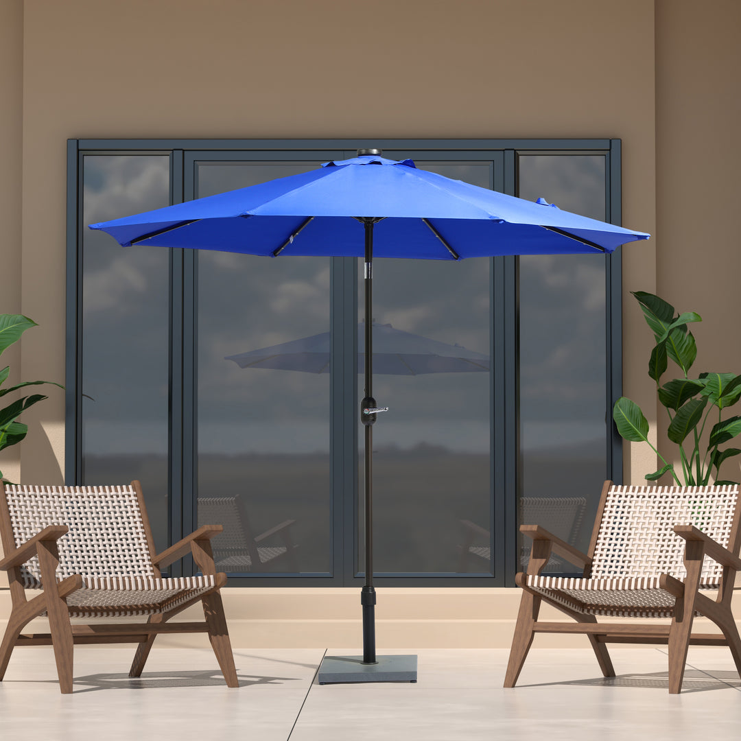 Cyrus 9 ft. Patio Solar Power LED lights Market Umbrella