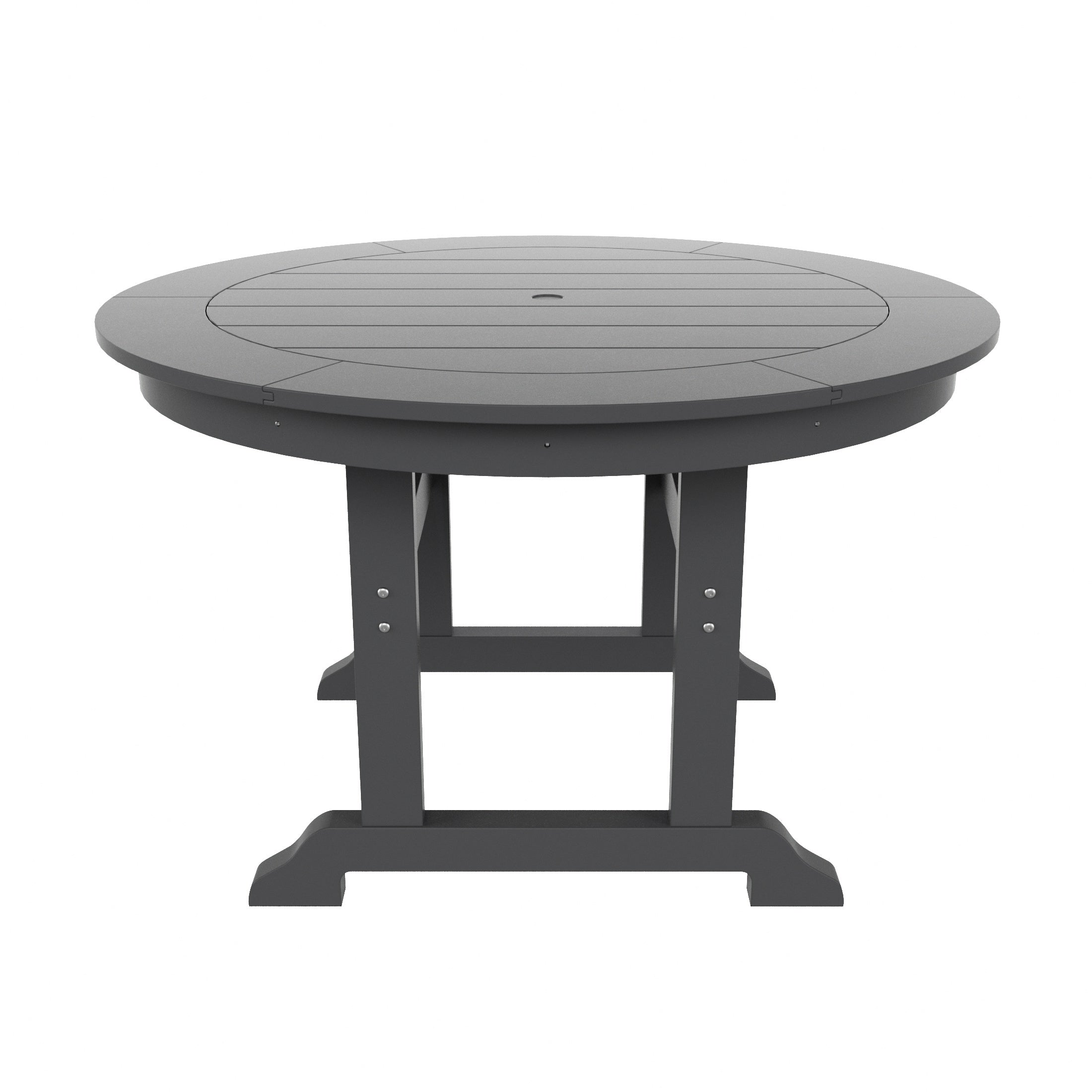 Malibu 5 Piece Outdoor Patio Dining Round Table and Curved Back Armchair Set
