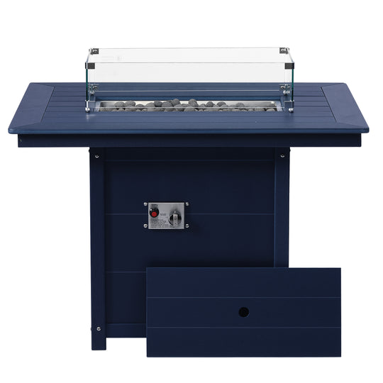 Helios 46" Modern Outdoor Patio Gas Propane Rectangular Fire Pit Table