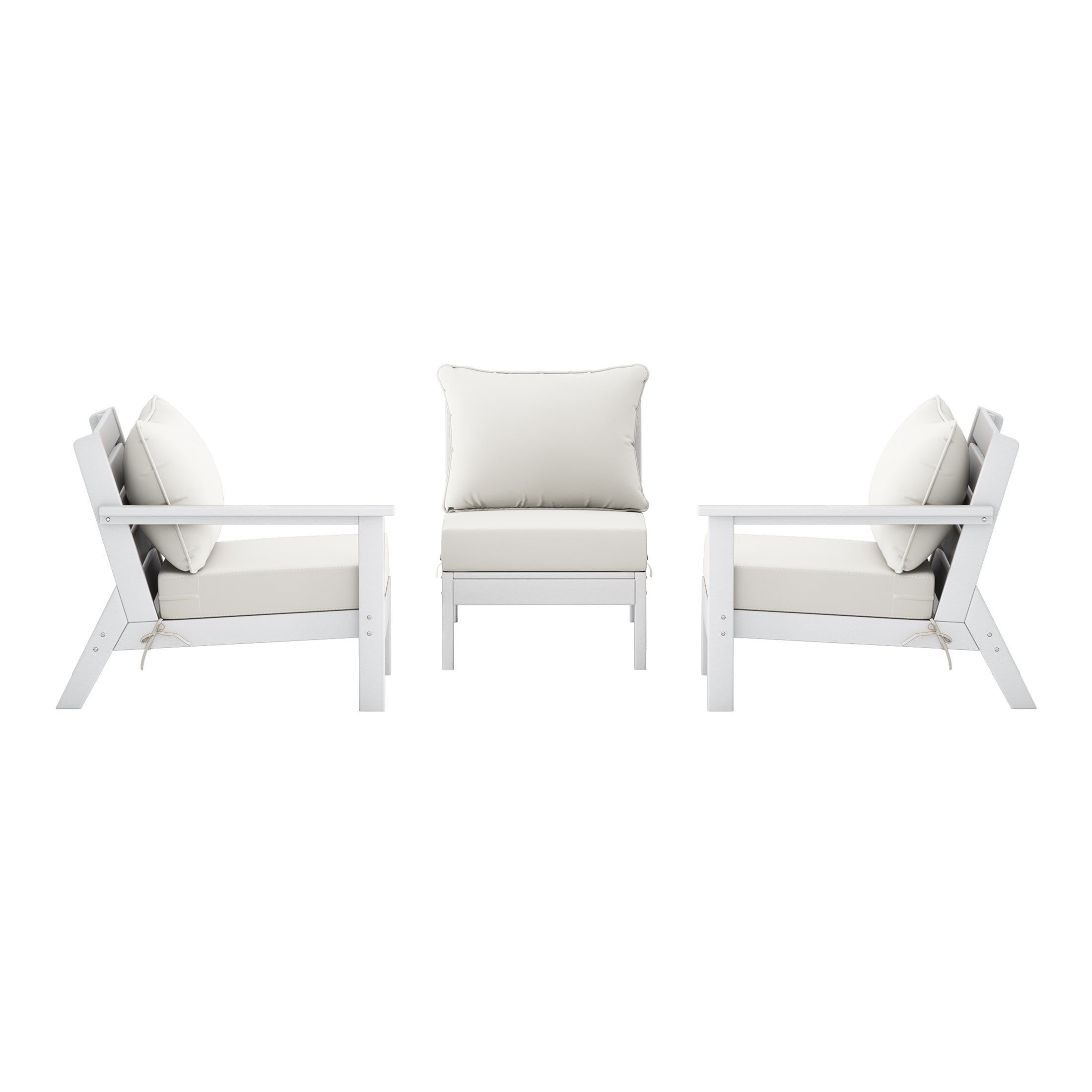 Avalon Outdoor Patio HDPE Sectional Sofa with Patio Cushions