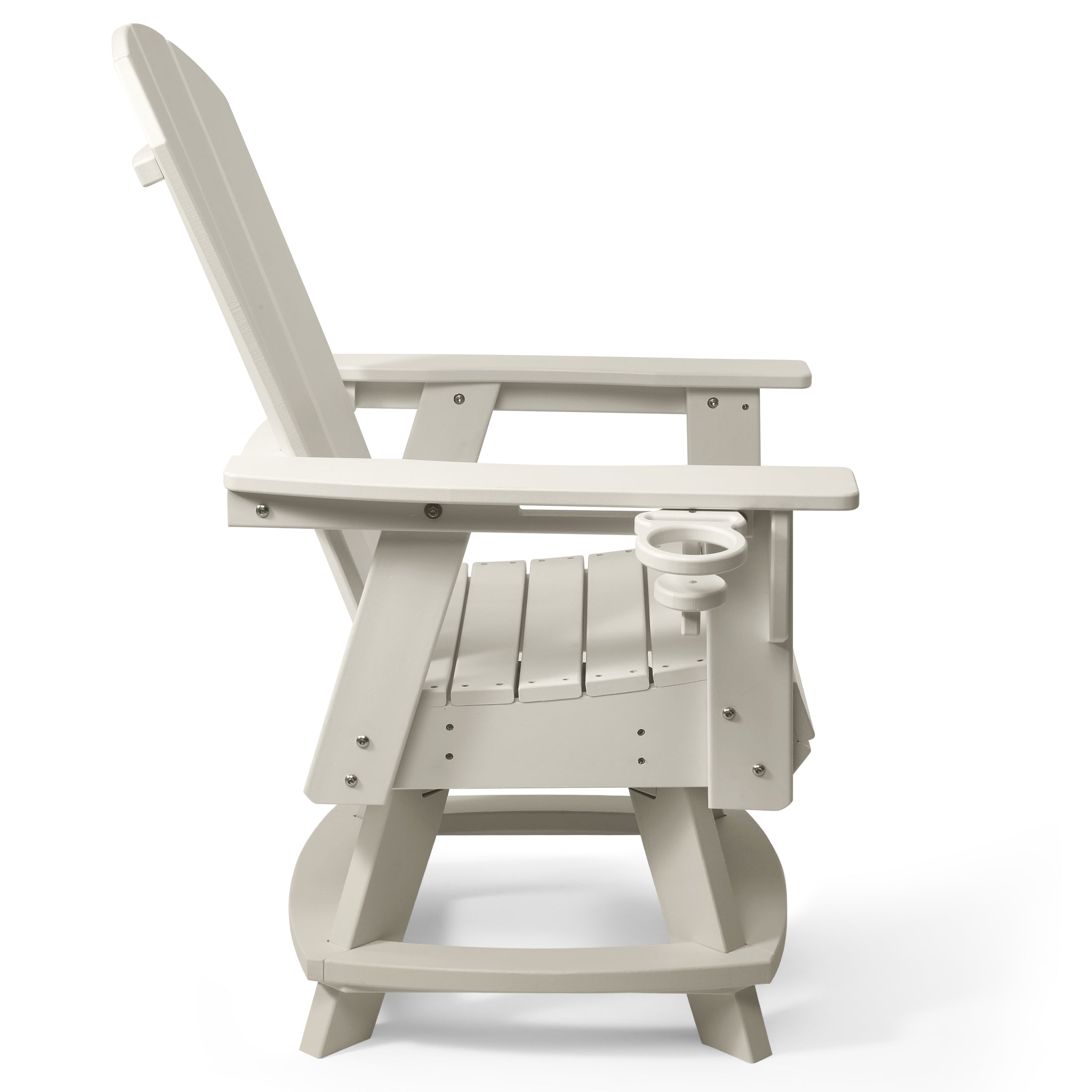 Malibu Outdoor HDPE Swivel Adirondack Patio Dining Chair With Cup Holder