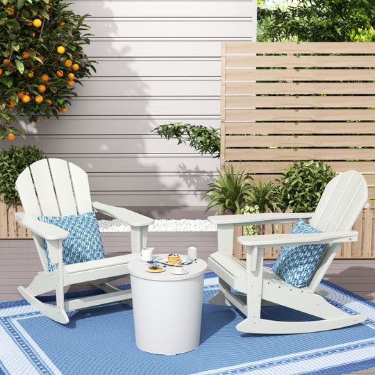 Malibu Westintrends 2 piece set Outdoor / Patio Poly Adirondack rocking chairs ( 2 seater )