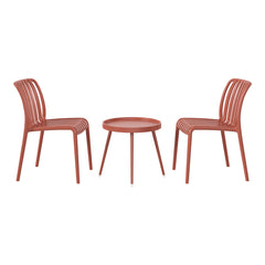 Playa 3-Piece Outdoor Patio Bistro Balcony Furniture Set With Stackable Chairs