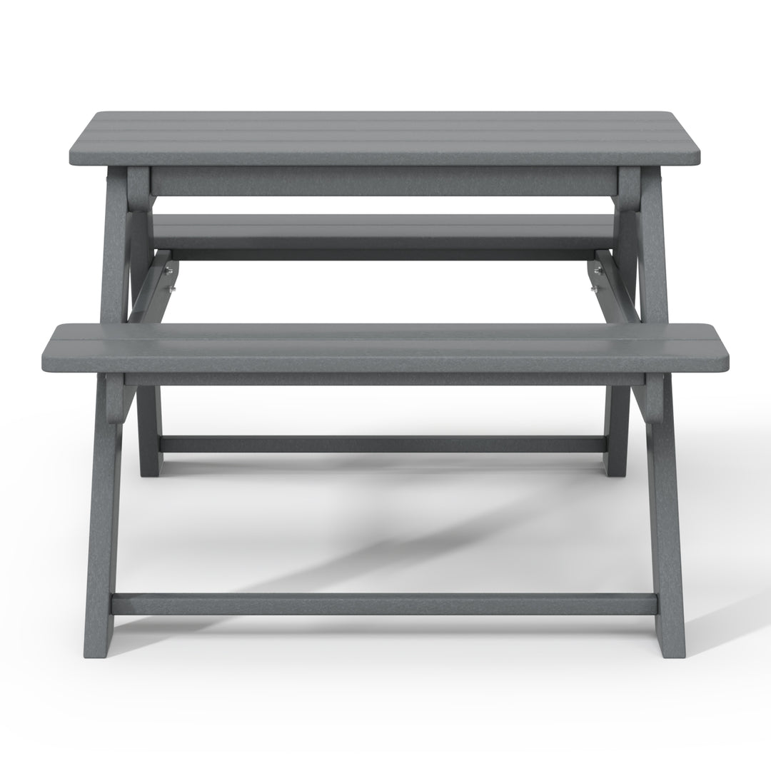 Malibu Outdoor Patio Kids HDPE Plastic Picnic Bench Table