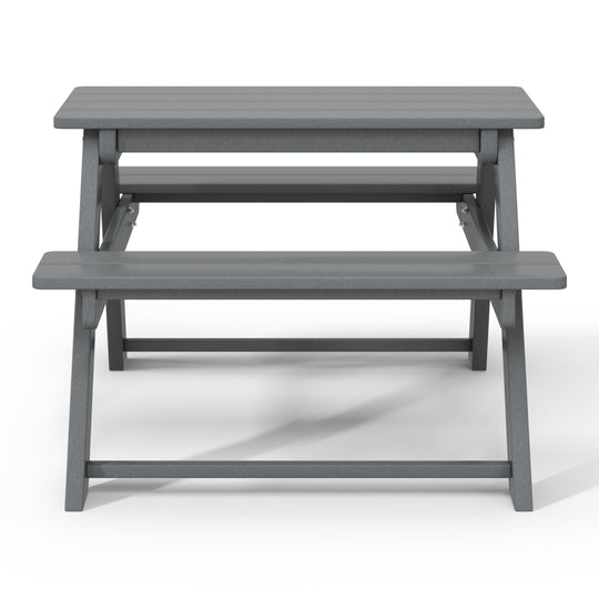 Malibu Outdoor Patio Kids HDPE Plastic Picnic Bench Table