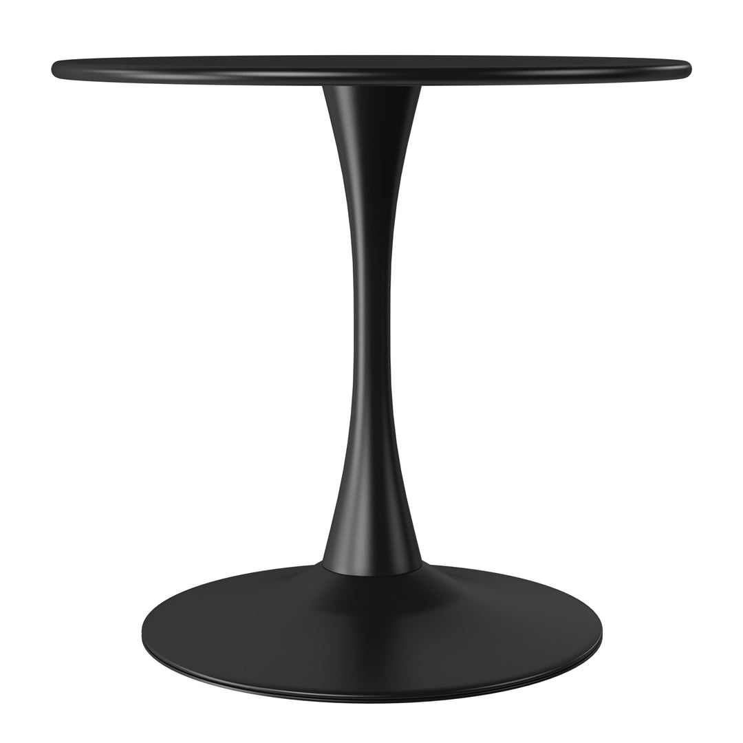 Playa 5-Piece Outdoor Indoor Round Metal Dining Table Set And Stackable Resin Patio Dining Side Chairs
