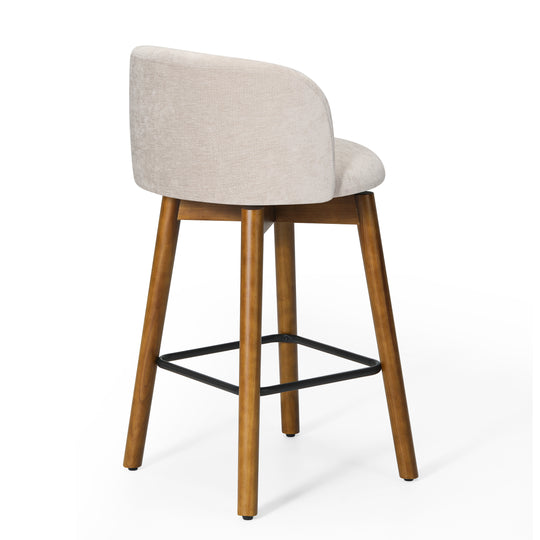 Soho Modern Chenille Upholstered 26" Counter Height Swivel Bar Stools (Set of 2)