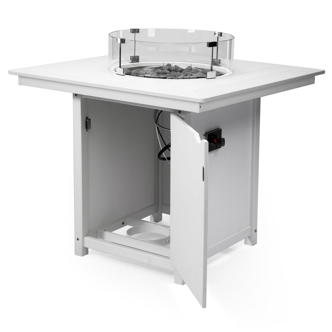 Helios 42" Modern Outdoor Patio Gas Propane Square Fire Pit Table