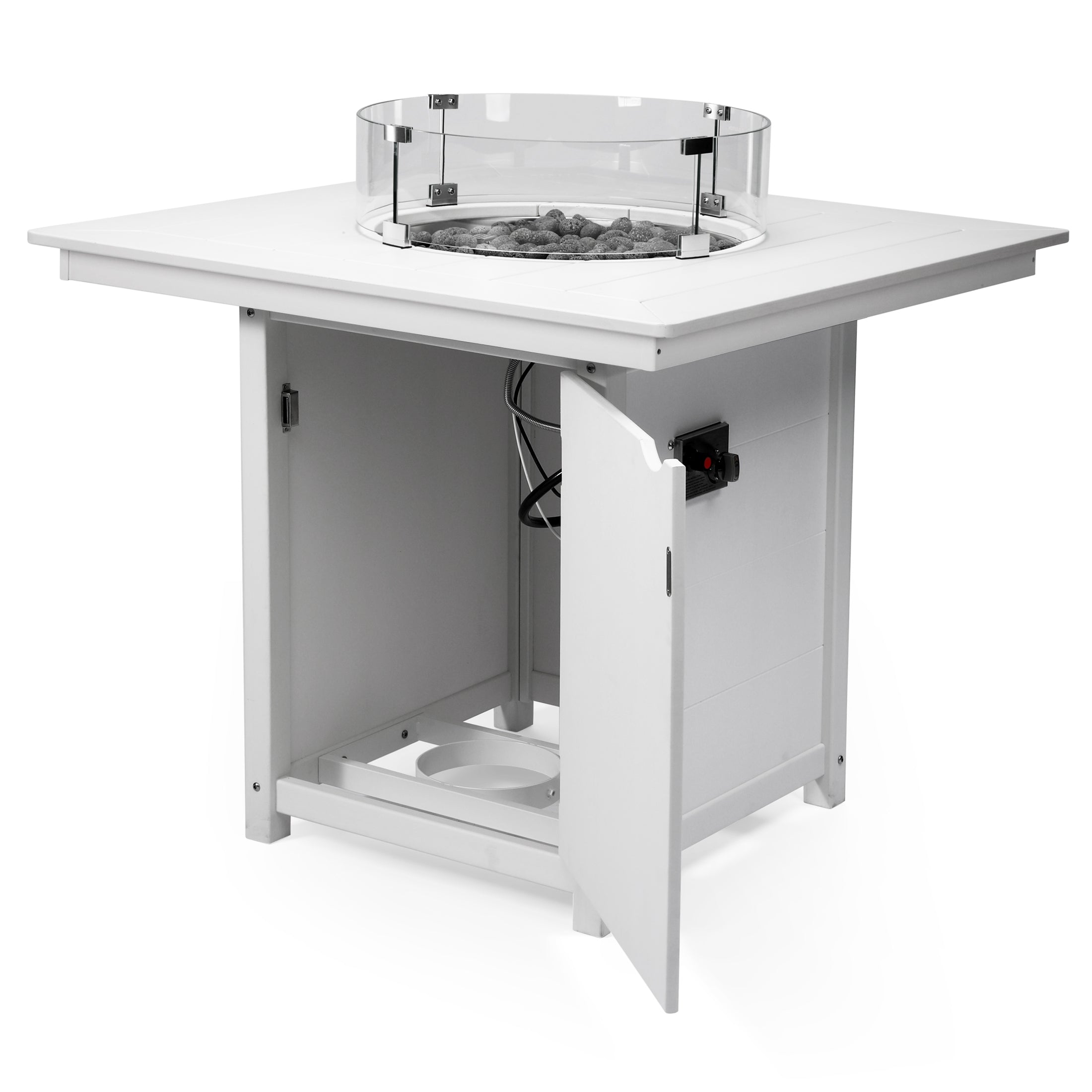 Helios 42" Modern Outdoor Patio Gas Propane Square Fire Pit Table