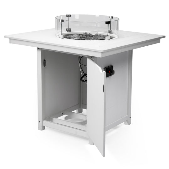 Helios 42" Modern Outdoor Patio Gas Propane Square Fire Pit Table