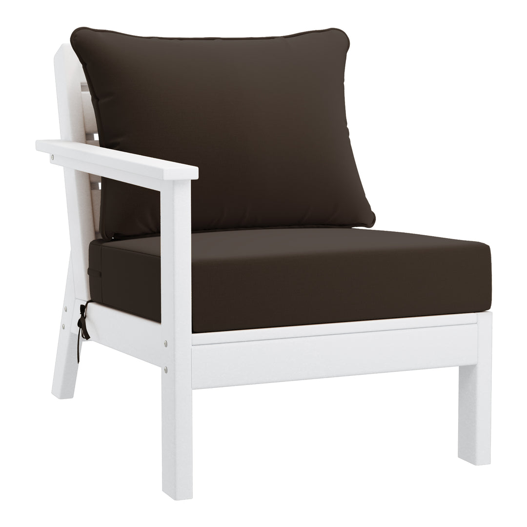 Avalon Outdoor Patio HDPE Sectional Sofa with Patio Cushions