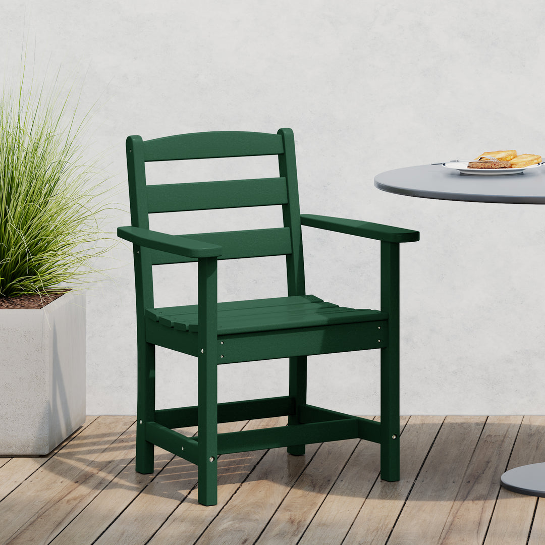 Ashore Outdoor HDPE Patio Classic Dining Arm Chair