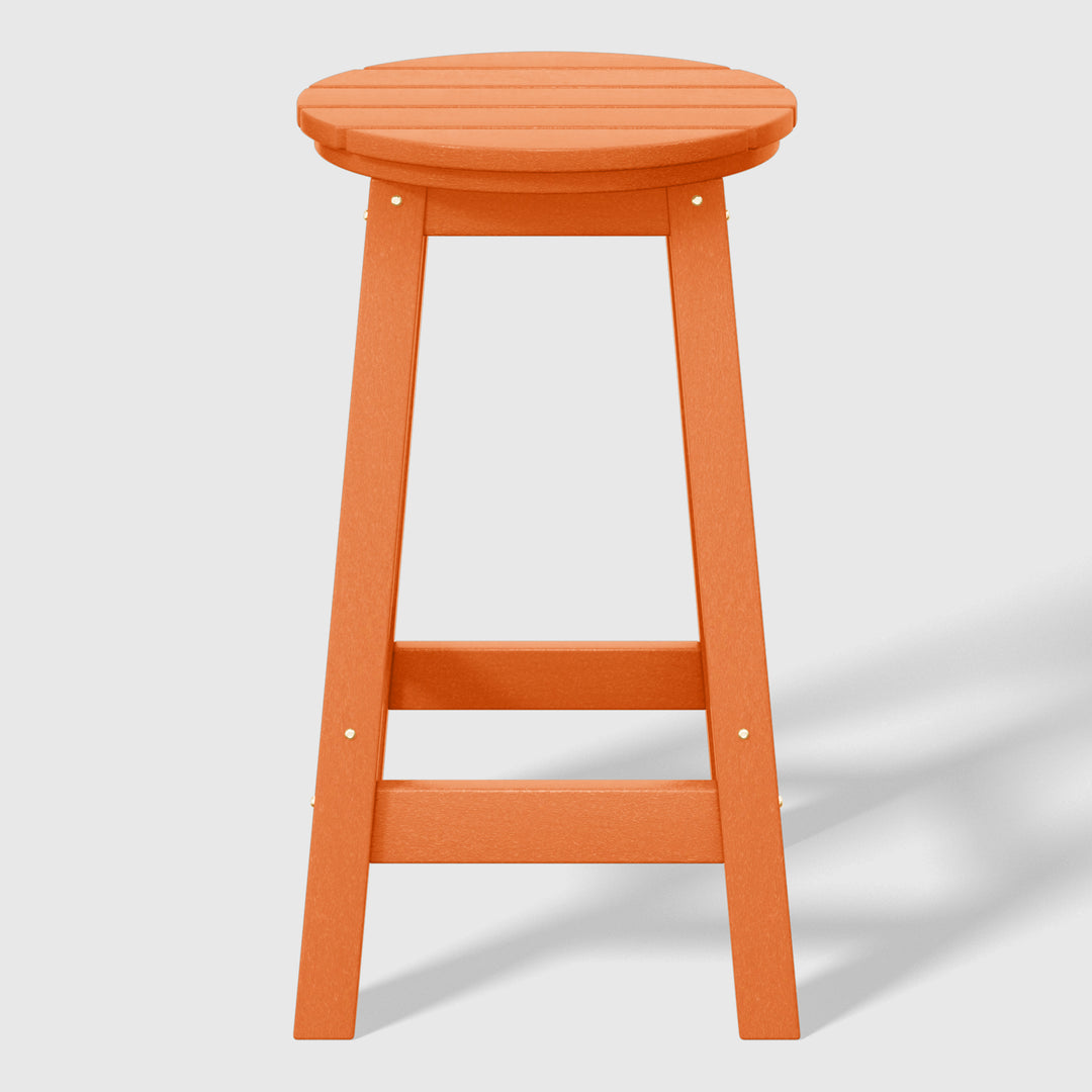 Malibu 24" HDPE Outdoor Patio Round Counter Height Bar Stool Set of 2