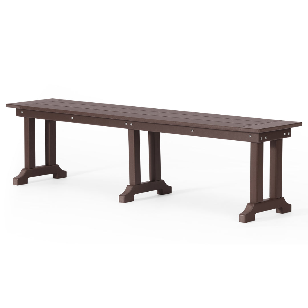 Malibu 65" Outdoor Patio Trestle Dining Bench