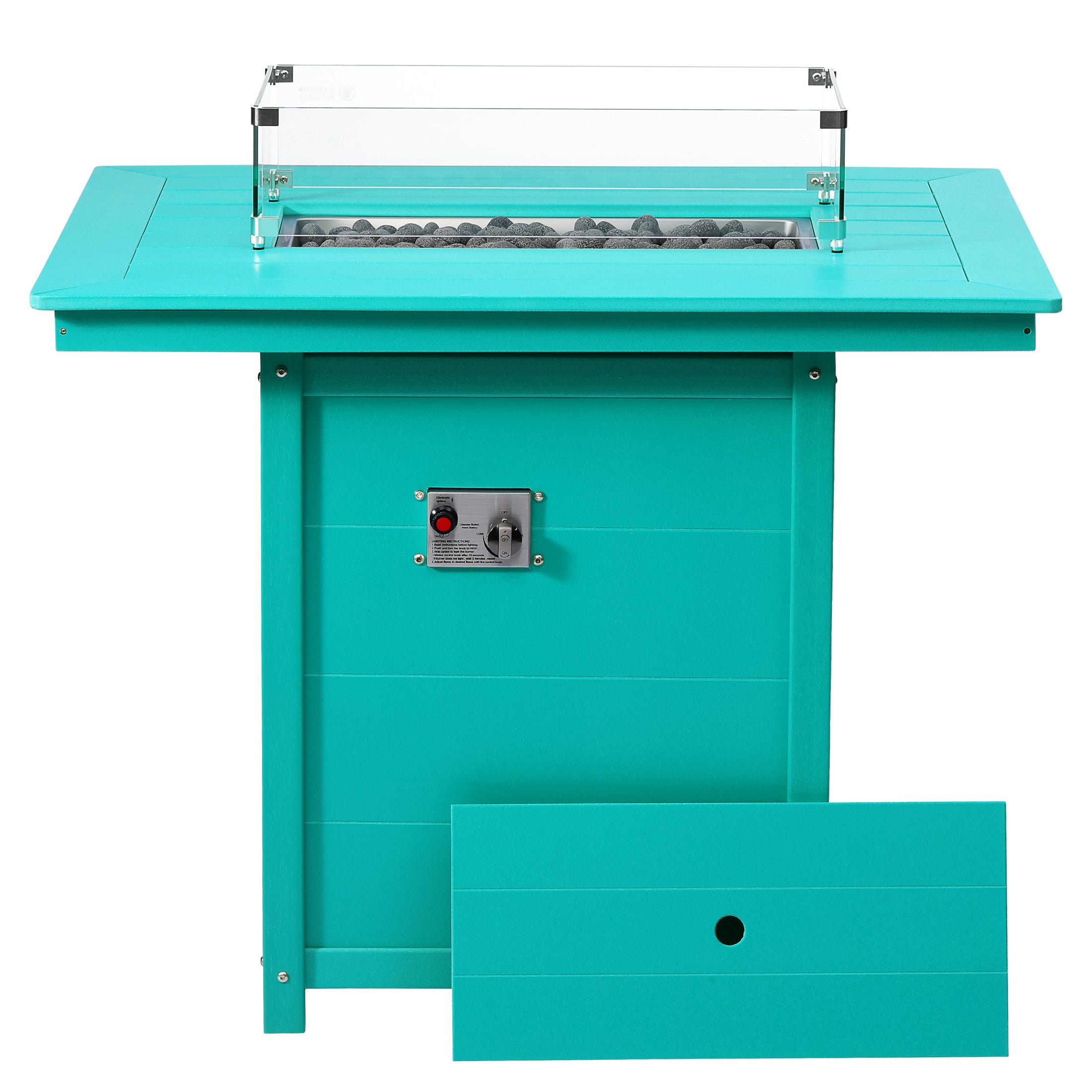 Helios 46" Modern Outdoor Patio Gas Propane Rectangle Fire Pit Table