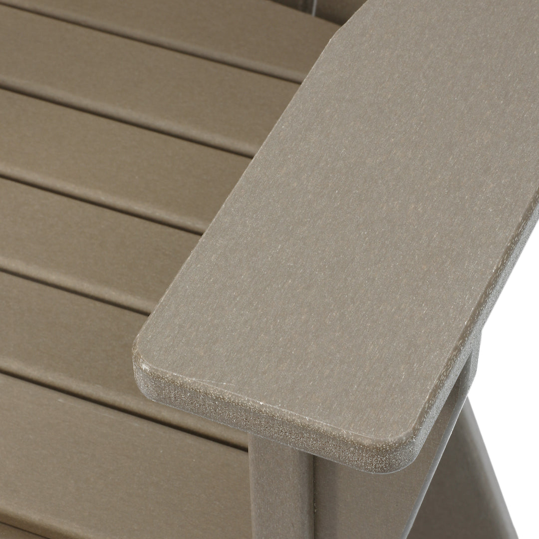 Malibu Outdoor HDPE Swivel Adirondack Bar Height Chair With Cup Holder