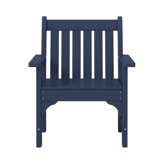 Malibu Outdoor Patio 3-Piece HDPE Adirondack Garden Chairs with Square Adirondack Side Table Set